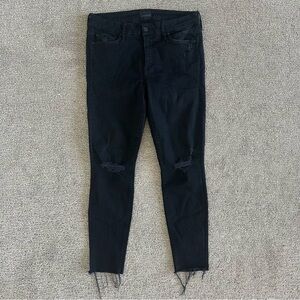 Mother The Looker Ankle Fray Jeans Guilty As Sin Black Wash‎ Size 30